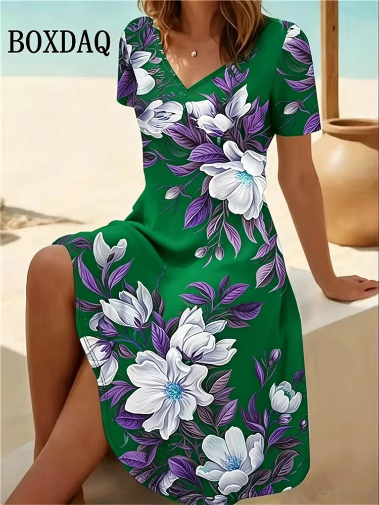 Romper Floral Print - Vestidos de talla grande 6XL para