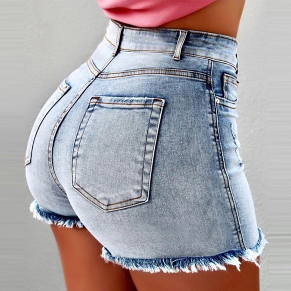Pantalones cortos de mezclilla - Shorts Denim Frayed reseña y precio