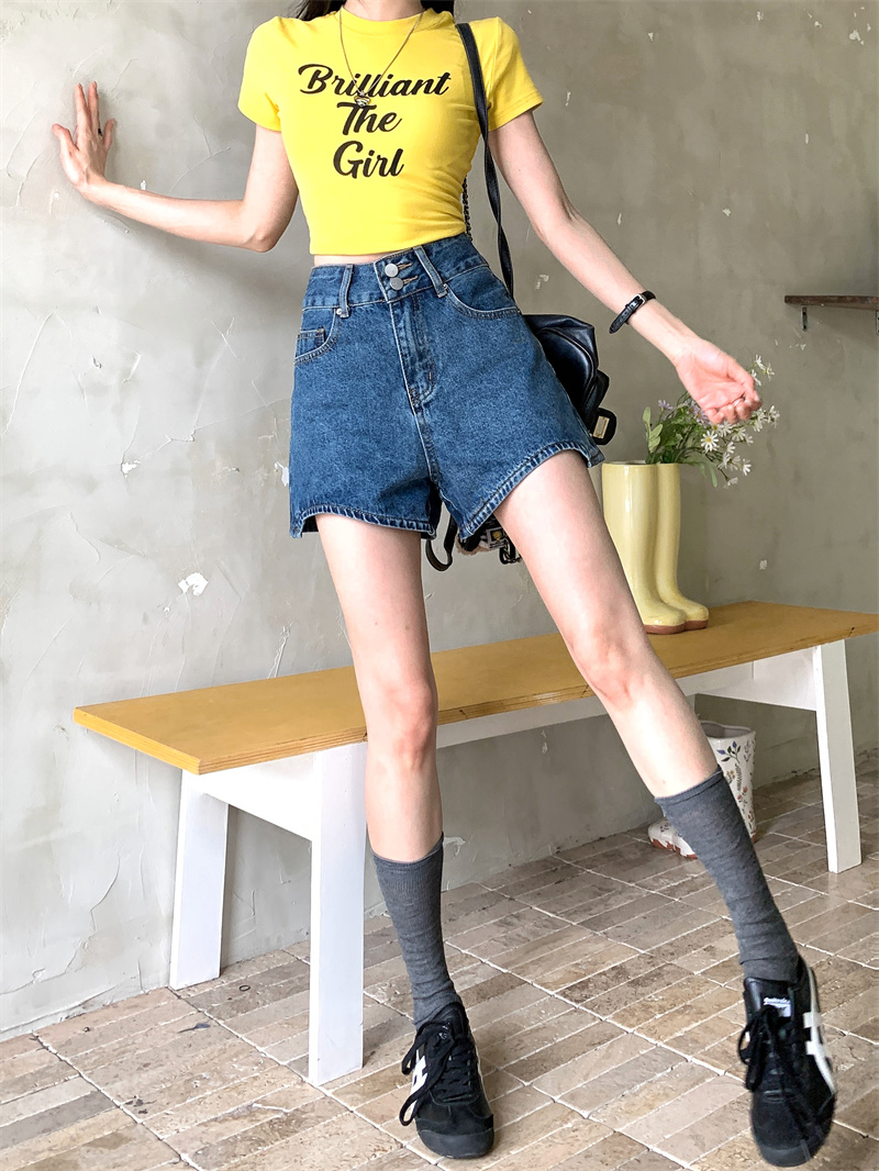 Pantalones cortos de mezclilla - Shorts Denim Frayed reseña y precio