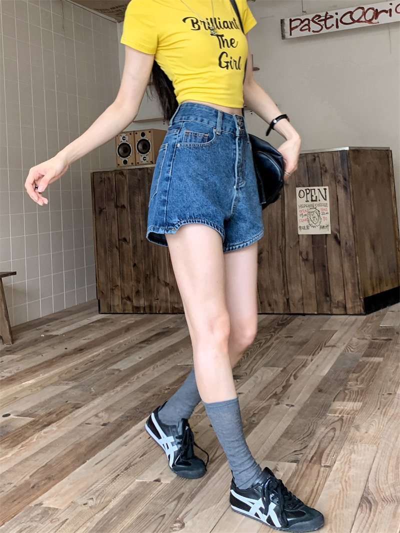 Pantalones cortos de mezclilla - Shorts Denim Frayed reseña y precio