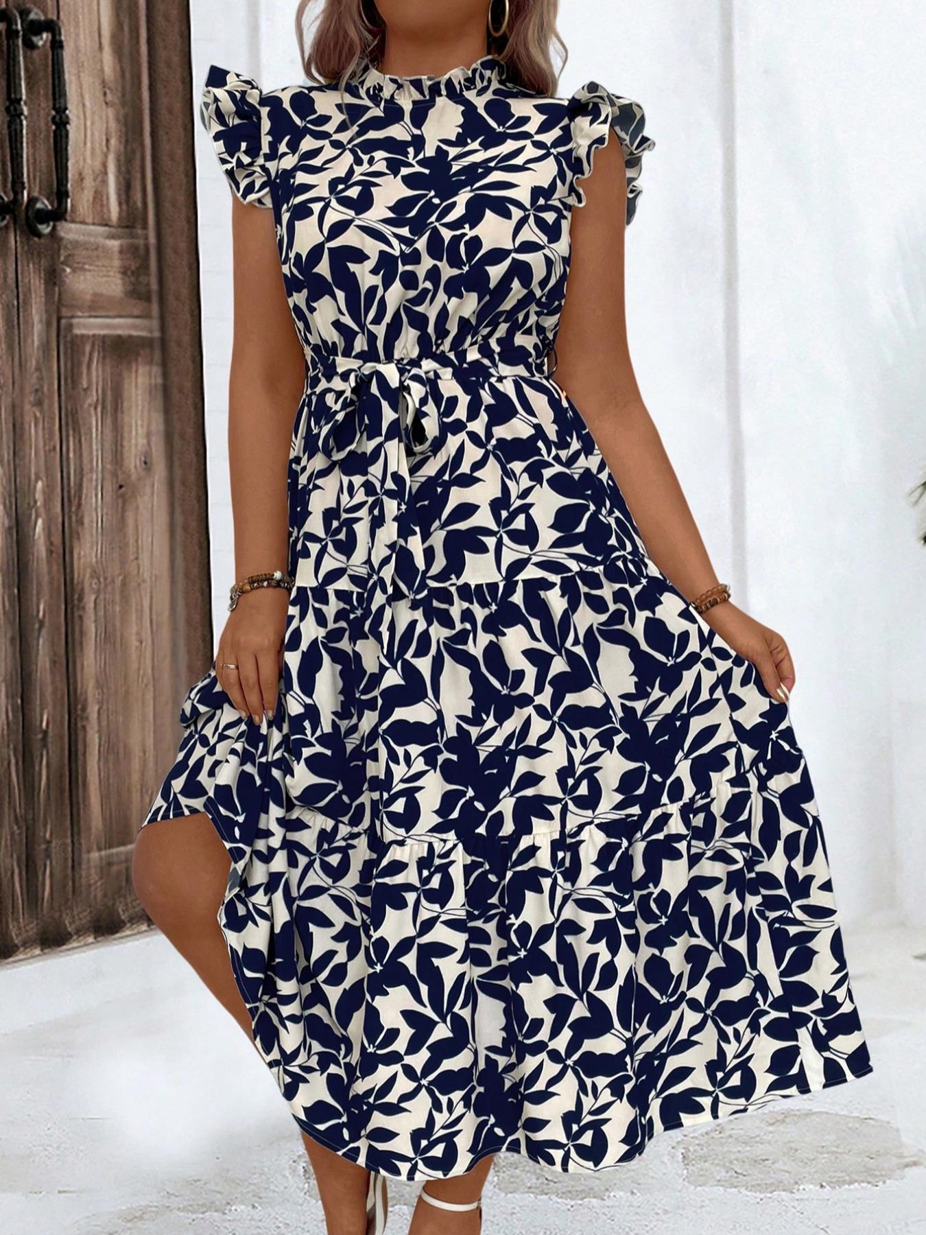 Vestido de talla grande con vo - Romper Floral Print reseña y precio